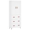 vidaXL Aparador alto madera contrachapada blanco 69,5x34x180 cm