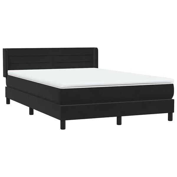 vidaXL Cama box spring con colch&oacute;n terciopelo negro 160x220 cm