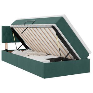 vidaXL Cama con almacenamiento Verde oscuro 90 x 190 cm Terciopelo