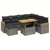 vidaXL Set de sof&aacute;s de jard&iacute;n 8 pzas y cojines rat&aacute;n sint&eacute;tico gris