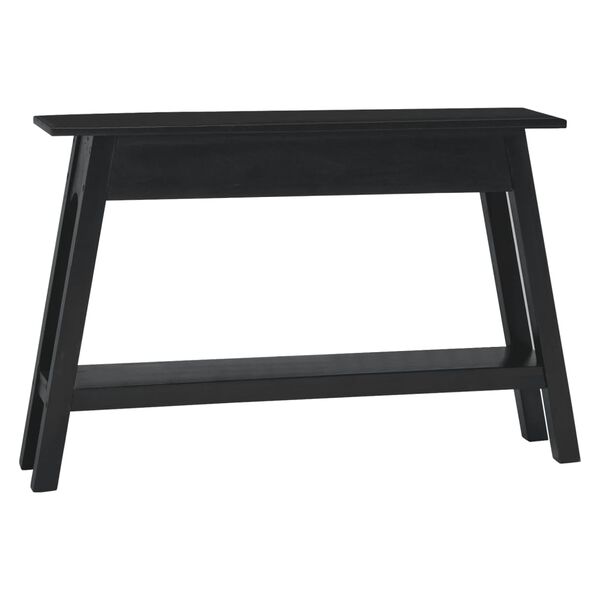vidaXL Mesa consola madera maciza de caoba negro 110x30x75 cm