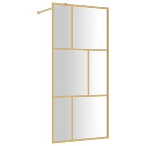 vidaXL Mampara puerta de ducha vidrio transparente ESG dorado 80x195cm