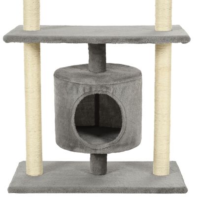 vidaXL Rascador para gatos con postes rascadores de sisal 95 cm gris