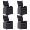 vidaXL Juego de comedor para jardín 5 piezas negro