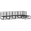 vidaXL Conjunto de sofá de jardín con cojín 5 pcs Negro Aluminio