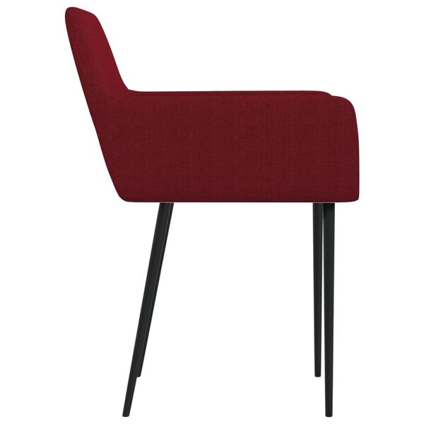 vidaXL Sillas de comedor 2 unidades tela color vino tinto