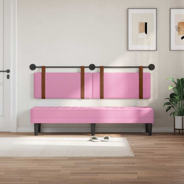 vidaXL Cabecera Colgante Liso Rosa 170 x 55 x 5 cm PU antiguo