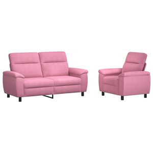 vidaXL Juego de Sof&aacute; 2 pcs Rosa Tela