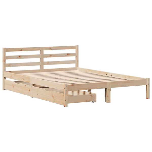 vidaXL Estructura de cama sin colch&oacute;n madera maciza de pino 160x200 cm