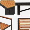 vidaXL Conjunto de Comedor de Jard&iacute;n 7 pcs Negro y Marr&oacute;n
