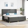 vidaXL Cama tipo Box Spring con colch&oacute;n Gris 200 x 200 cm tela