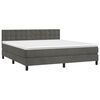 vidaXL Cama box spring colch&oacute;n y LED terciopelo gris oscuro 180x200 cm