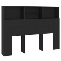 vidaXL Mueble cabecero negro 140x19x103,5 cm