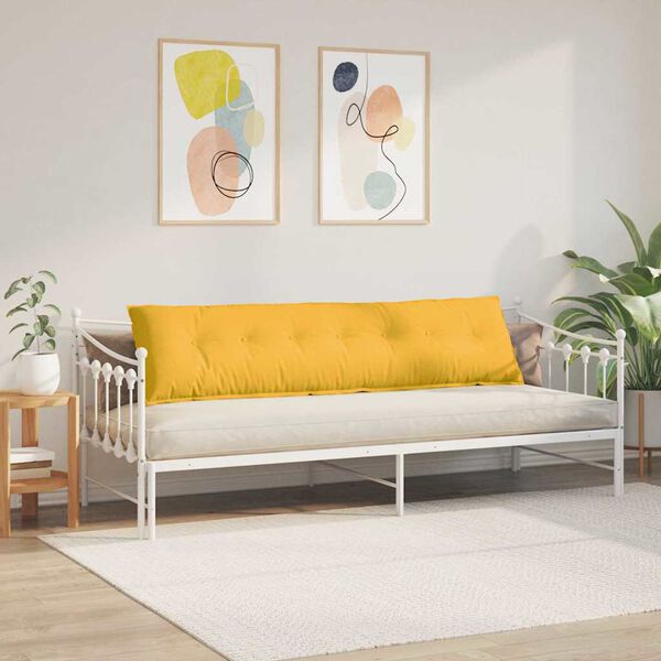 vidaXL Coj&iacute;n de Espalda Amarillo Claro 200 x 50 cm Tela de pana