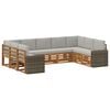 vidaXL Conjunto de sof&aacute;s de exterior 9 uds. Natural y Gris Claro