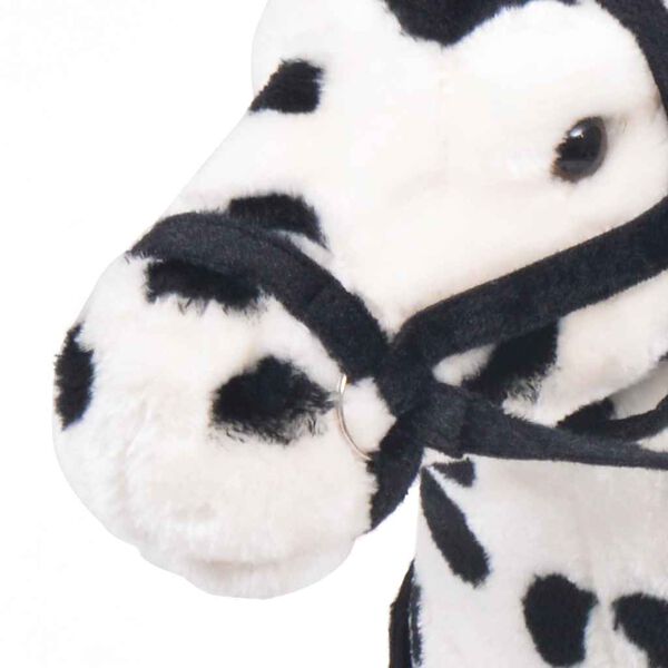 vidaXL Caballo de peluche de pie negro y blanco XXL
