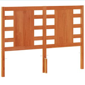 vidaXL Cabecero de cama madera maciza de pino marr&oacute;n cera 135 cm