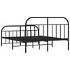 vidaXL Estructura cama sin colchón con estribo metal negro 180x200 cm