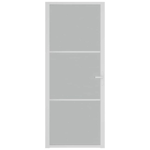 vidaXL Puerta interior de vidrio y aluminio blanco mate 83x201,5 cm