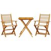 vidaXL Juego de bistro de 3 piezas polipropileno y madera maciza beige