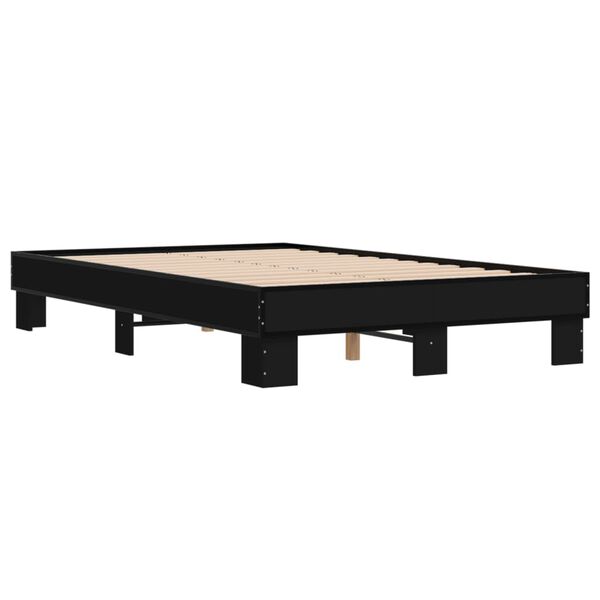 vidaXL Estructura de cama madera de ingeniería y metal negro 140x200cm