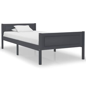 vidaXL Estructura de cama sin colch&oacute;n madera de pino gris 100x200 cm