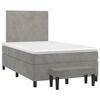 vidaXL Cama box spring con colch&oacute;n terciopelo gris claro 120x200 cm