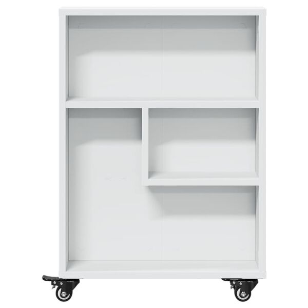 vidaXL Carrito de almacenaje estrecho madera blanco 48x13x68 cm