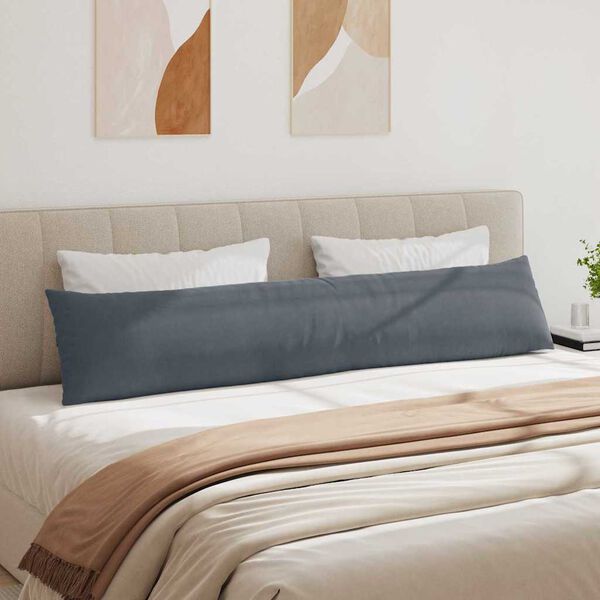 vidaXL Cojines de sof&aacute; 2 pcs Gris oscuro 200 x 40 cm Tela de pana