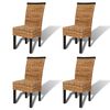 vidaXL Sillas de comedor 4 uds abac&aacute; y mango macizo