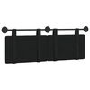 vidaXL Cabecera Colgante Liso Negro 130 x 55 x 5 cm tela
