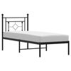 vidaXL Estructura cama sin colch&oacute;n con cabecero metal negro 80x200 cm