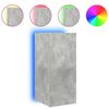 vidaXL Mueble de TV de pared con luces LED gris hormig&oacute;n 30,5x35x70 cm