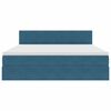 vidaXL Cama con almacenamiento Azul Oscuro 180 x 200 cm Terciopelo