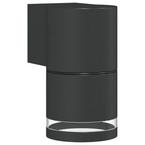 vidaXL L&aacute;mpara de pared de exterior aluminio fundido negro
