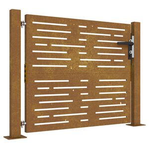 vidaXL Puerta de jard&iacute;n 100x75 cm de acero corten con dise&ntilde;o cuadrado