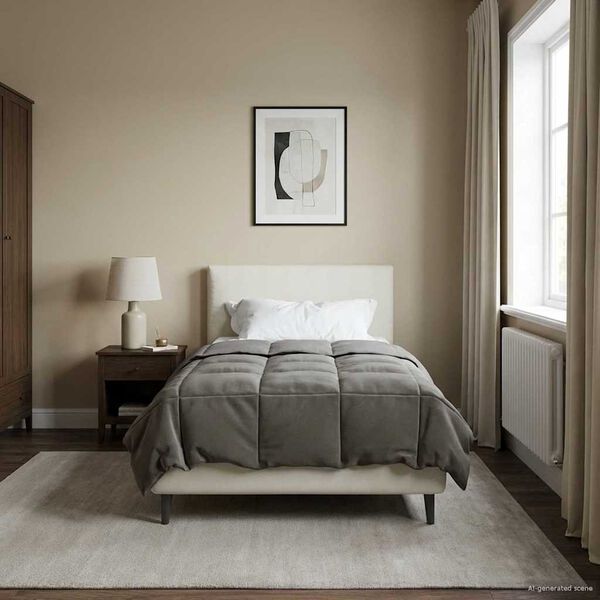 vidaXL Edred&oacute;n de Verano Acolchado Gris Claro 140 x 220 cm Microfibra