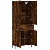 vidaXL Aparador alto madera contrachapada roble ahumado 69,5x34x180 cm