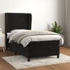 vidaXL Cama box spring con colch&oacute;n terciopelo negro 90x200 cm