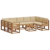 vidaXL Conjunto de sof&aacute;s de exterior con coj&iacute;n 10 pcs Natural y Beige
