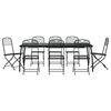vidaXL Juego de comedor de jard&iacute;n 9 pzas malla met&aacute;lica gris antracita