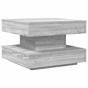 vidaXL Mesa de centro giratoria 360 grados gris Sonoma 50x50x34,5 cm