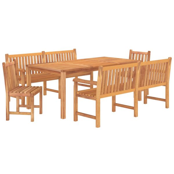 vidaXL Juego de comedor para jard&iacute;n 5 piezas madera maciza de teca
