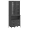 vidaXL Aparador alto VIKEN madera de pino gris antracita 80x40x200 cm