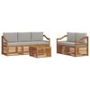 vidaXL Conjunto de sof&aacute;s de exterior 6 uds. Natural y Gris Claro
