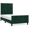 vidaXL Estructura de cama sin colch&oacute;n terciopelo verde oscuro 90x190cm