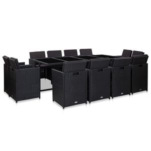vidaXL Set comedor de jard&iacute;n 5 pzas con cojines rat&aacute;n sint&eacute;tico marr&oacute;n