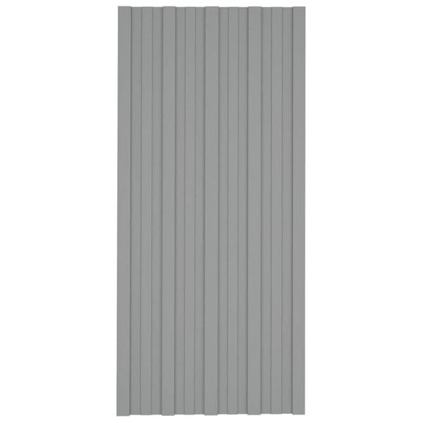 vidaXL Panel para tejado acero galvanizado gris 12 unidades 100x45 cm