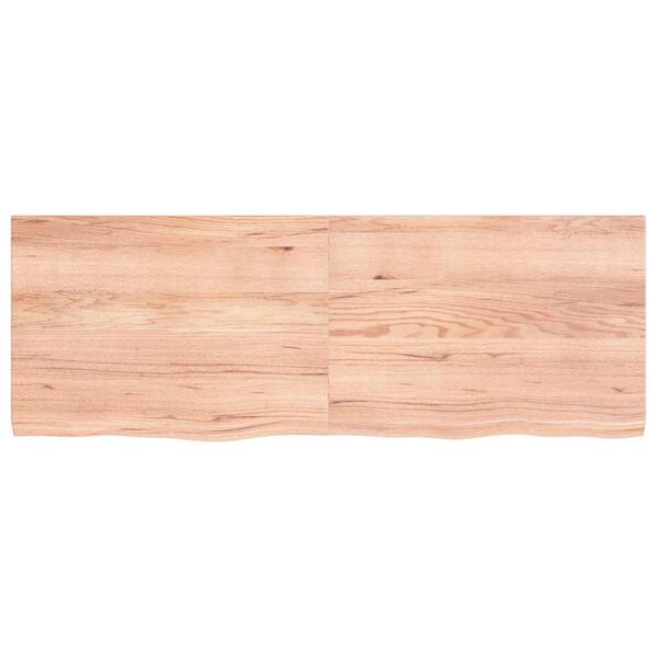 vidaXL Tablero mesa madera roble tratada marr&oacute;n claro 140x50x(2-4) cm
