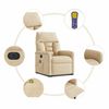 vidaXL Sill&oacute;n masaje el&eacute;ctrico reclinable elevable tela crema